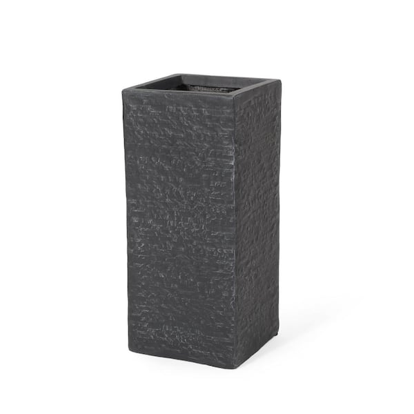 CHRISTOPHER KNIGHT HOME Leiman 24.25 in. Tall Gray Lightweight Concrete Outdoor Patio Planter