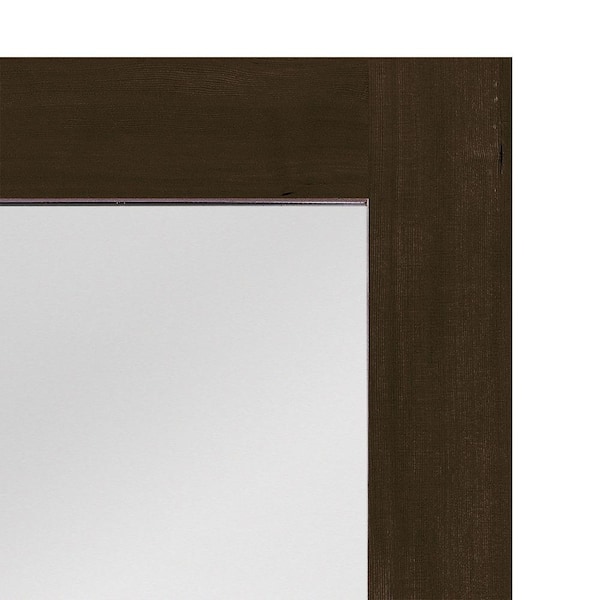 DIY RTA KIT 36in.x80in. Modern Left-Handed 3-Lite Frosted Glass Black Stain Hemlock Wood Ready To Assemble Front Door