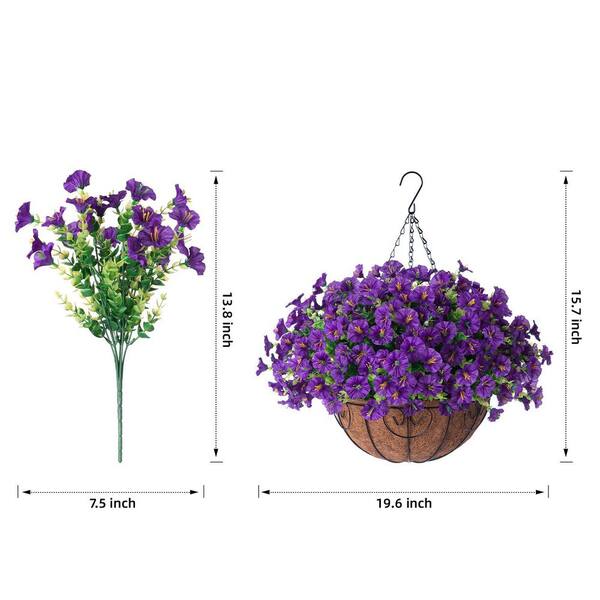 20.5 in. Purple Other Indoor/Outdoor Hanging Artificial Morning