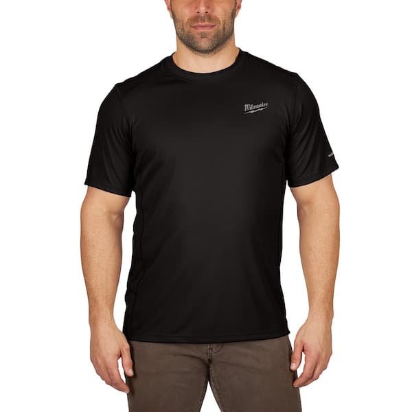 Milwaukee Men's WORKSKIN Large Black Lightweight Performance Short-Sleeve T- Shirt 414B-L - The Home Depot