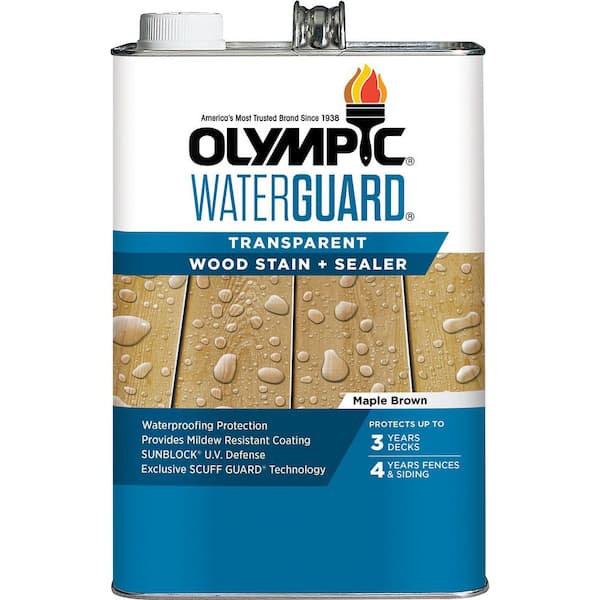 WaterGuard 1 gal. Maple Brown Transparent Wood Stain and Sealer
