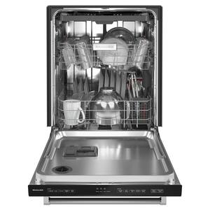 24 in. Black Top Control Built-In Tall Tub Dishwasher with Stainless Steel TubThird Level Rack, 39 DBA