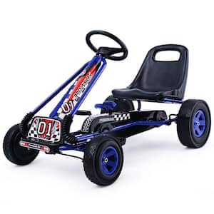 Costway 4 Wheels Kids Ride On Pedal Powered Bike Go Kart Racer Car Outdoor Play Toy - Blue