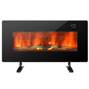 36 in. Wall Mount Electric Fireplace in Black