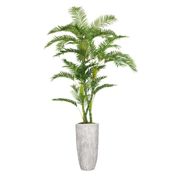 VINTAGE HOME Artificial 92 in. High Artificial Faux Palm Tree With Fiberstone Planter For Home Decor