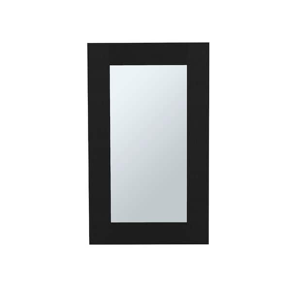 15.3 in. W x 25.7 in. H Rectangular Engineered Wood Surface Mount Medicine Cabinet with Mirror in Black