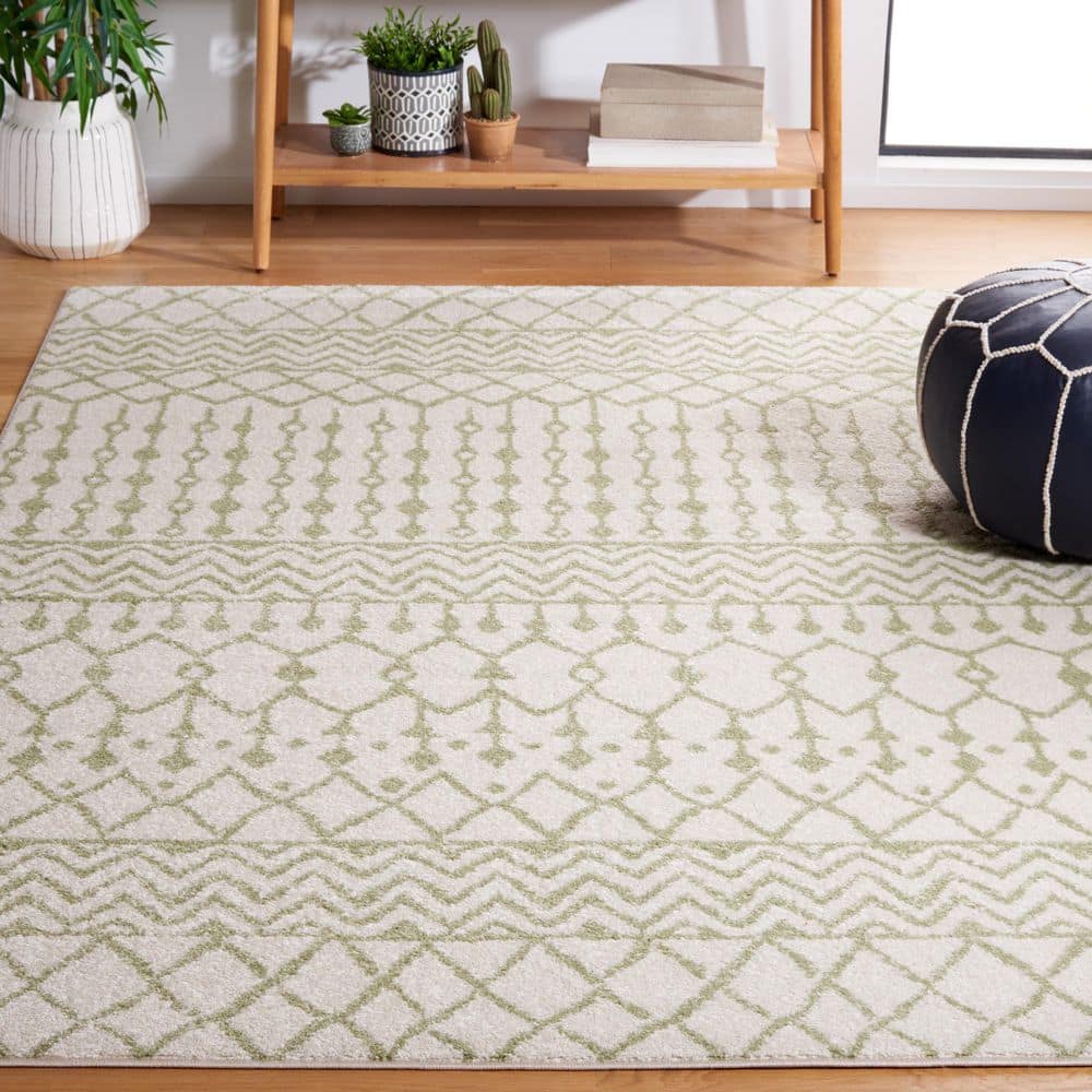 Tulum 5 ft. x 8 ft. Ivory/Sage Tribal Chevron Diamond Area Rug price history on PriceWatchPro