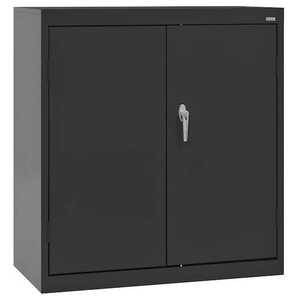Classic Series Steel Preassembled counter Height Freestanding Storage Cabinet In Black (36 in. W x 36 in H x 18 in. D)