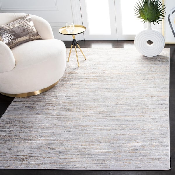 Orchard Gray/Gold Doormat 3 ft. x 3 ft. Striped Square Area Rug