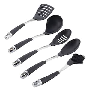 Oster Everwood 5 Piece Kitchen Nylon Tools Set BrownGray - Office Depot