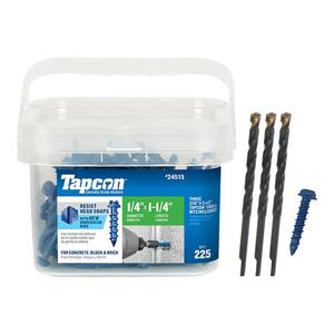 1/4 in. x 1-1/4 in. Hex-Washer-Head Concrete Anchors (225-Pack)