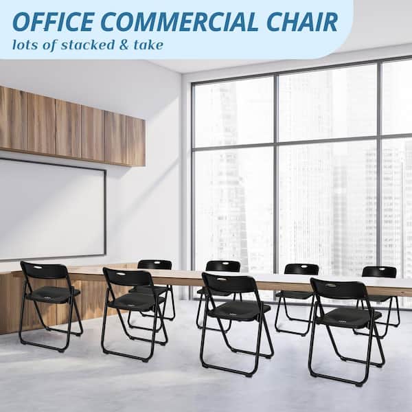Karl home Black Plastic Folding Chairs(Set of 6) K1G56000942 - The