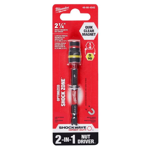Milwaukee SHOCKWAVE Impact Duty QUIK-CLEAR 2-in-1 Magnetic Nut Driver Set 2  Piece 49-66-4565 - Acme Tools