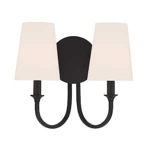 Payton 2-Light Black Forged Wall Sconce