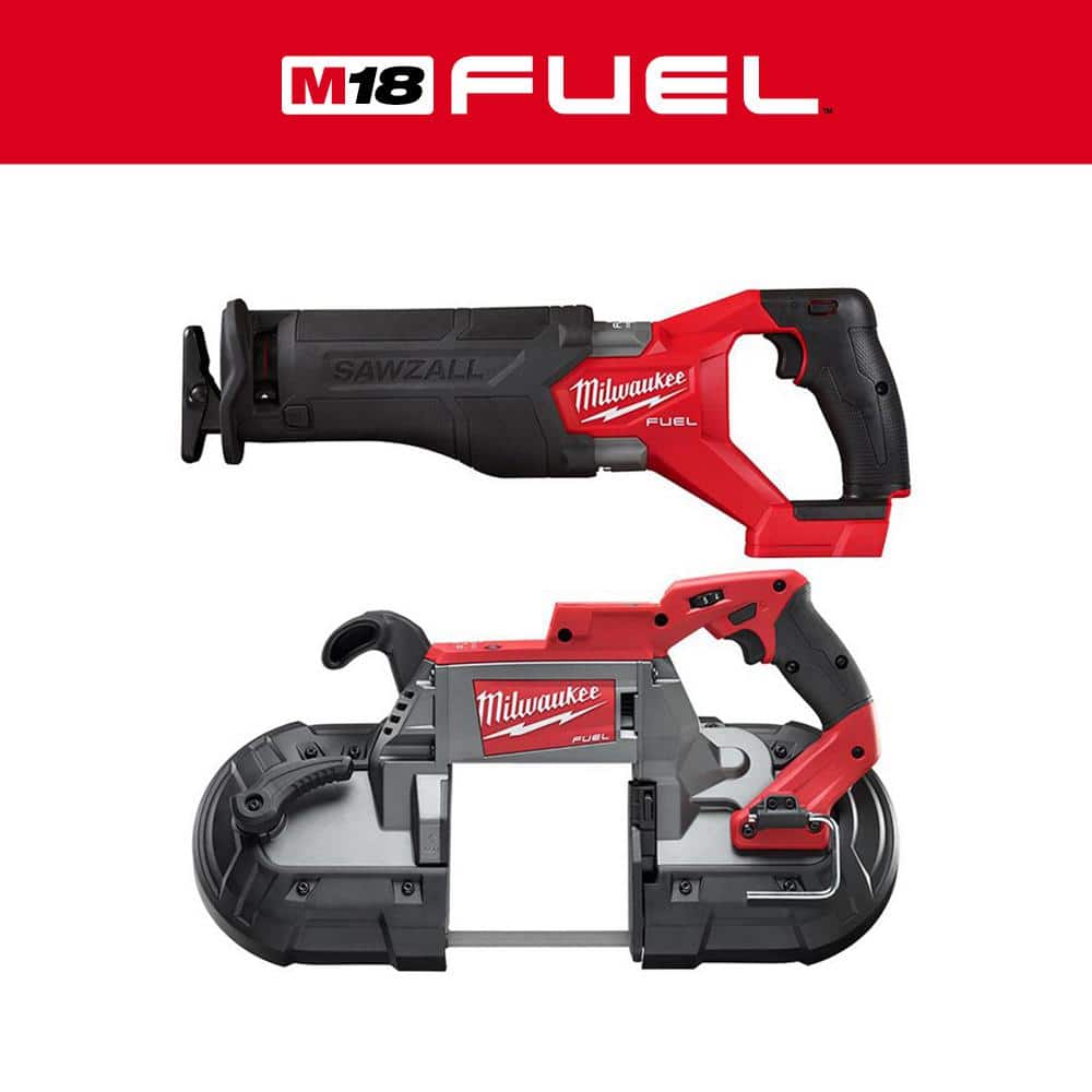 Milwaukee M18 FUEL GEN-2 18V Lithium-Ion Brushless Cordless SAWZALL  Reciprocating Saw with Deep Cut Band Saw (Tool-Only) 2821-20-2729-20 The  Home Depot