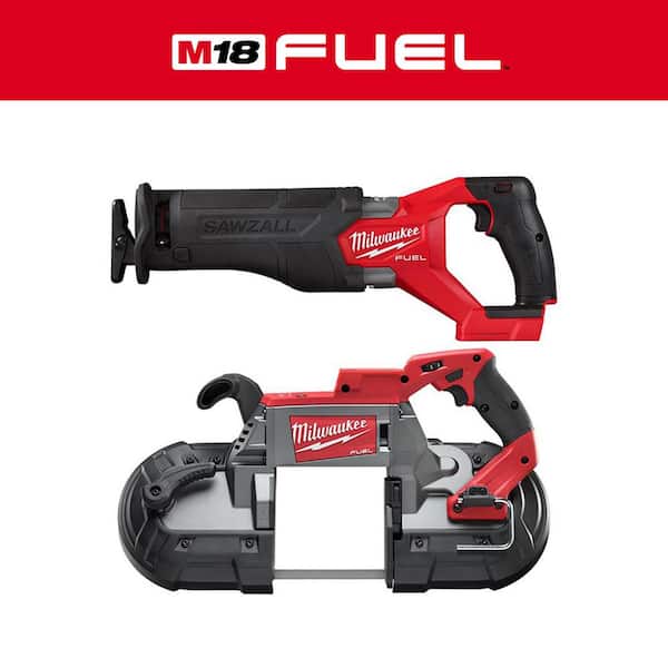 Milwaukee M18 FUEL GEN-2 18V Lithium-Ion Brushless Cordless SAWZALL Reciprocating Saw with Deep Cut Band Saw (Tool-Only)