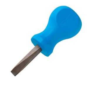 1.5 in. 1/4 in. Slotted Stubby Screwdriver Magnetic Tip Tri-Lobe Handle