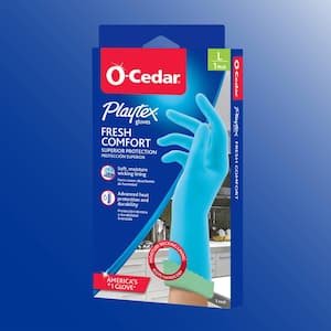 Playtex Fresh Comfort Medium Blue Latex Gloves (1-Pair)(3-Pack)