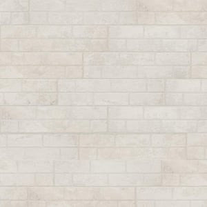 Painted Brick White Matte 6 in. x 24 in. Porcelain Floor and Wall Tile Sample (0.93 sq. ft./Piece)