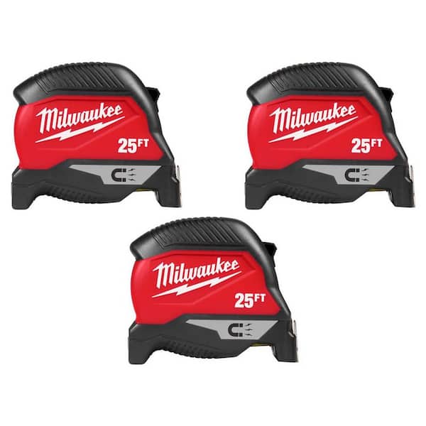 25ft Magnetic Tape Measure (3-Pack)