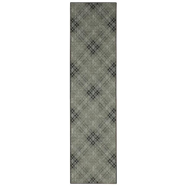 Mohawk Home Russell Grey 2 ft. x 8 ft. Plaid Runner Rug
