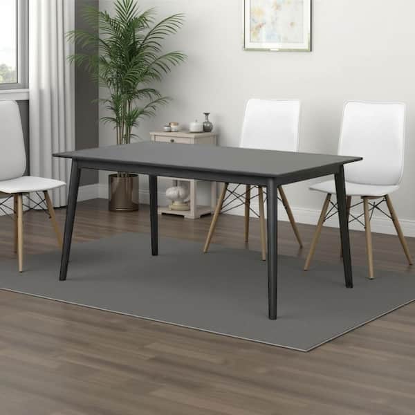 Baylee Modern and Contemporary Black Wood 30 in. 4 Legs Base Dining Table Seats 6