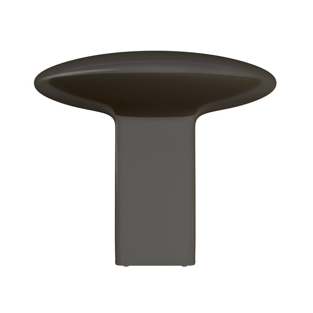Graphite Polished Steel Round Cabinet Knob with Mounting Hardware
