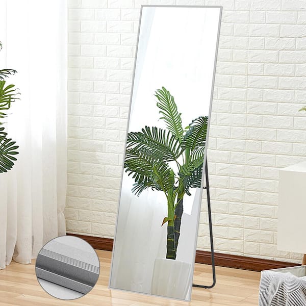 Dovelina 64.17 in. X 21.26 in.Oversized Modern Metal Framed Beveled Glass Full Length Standing Mirror