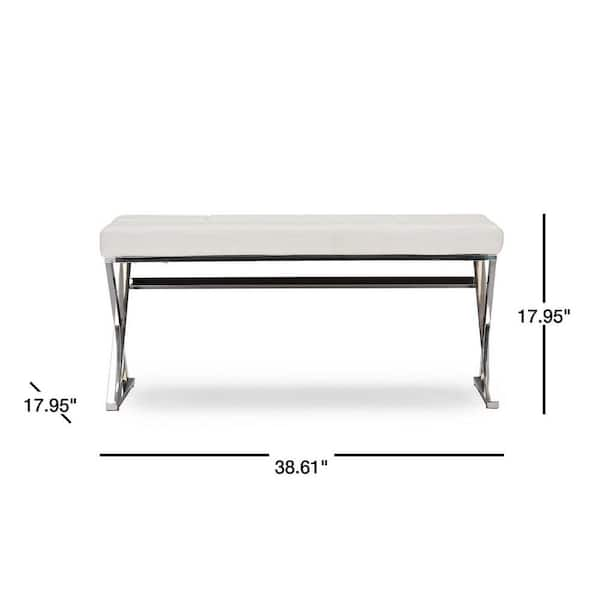 Baxton Studio Herald White Bench 28862 6328 HD The Home Depot