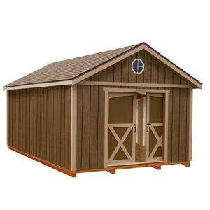 North Dakota 12 ft. x 24 ft. Wood Storage Shed Kit with Floor Including 4x4 Runners