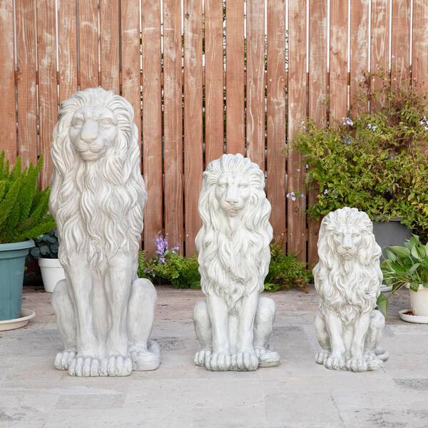 Glitzhome Set of 2-36.25 in. H Oversized MGO White Guardian