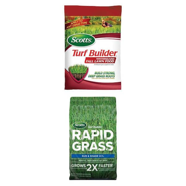 Turf Builder Rapid Grass Sun & Shade Mix 5.6 lbs and 4,000 sq. ft. WinterGuard Fall Fertilizer Combo