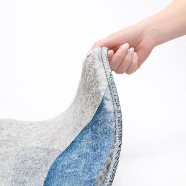 Dream Shag Premium Machine Washable Abstract ADS547 Blue 5 ft. x 7 ft. 6 in. Area Rug
