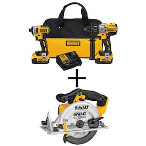 20V MAX XR Cordless Brushless 2 Tool Combo Kit, Cordless 6.5 in. Circular Saw, and (2) 20V 4.0Ah Batteries and Charger