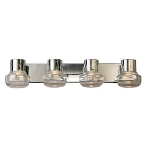 Belby 4-Light Chrome LED Vanity Light with Clear Glass Shade