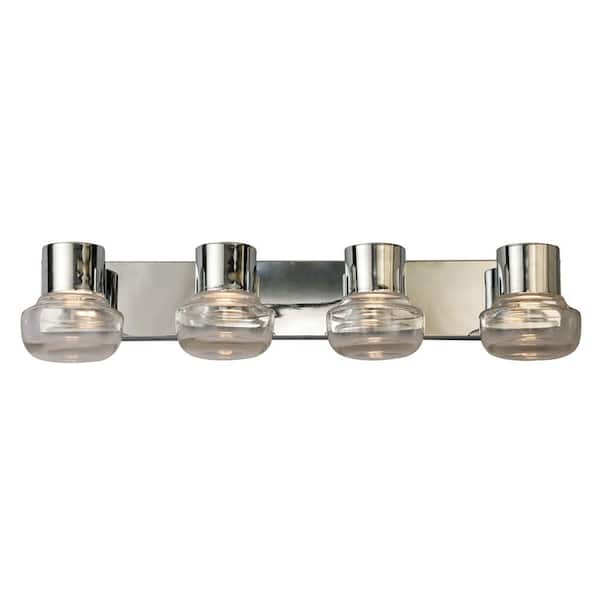Eglo Belby 4-Light Chrome LED Vanity Light with Clear Glass Shade