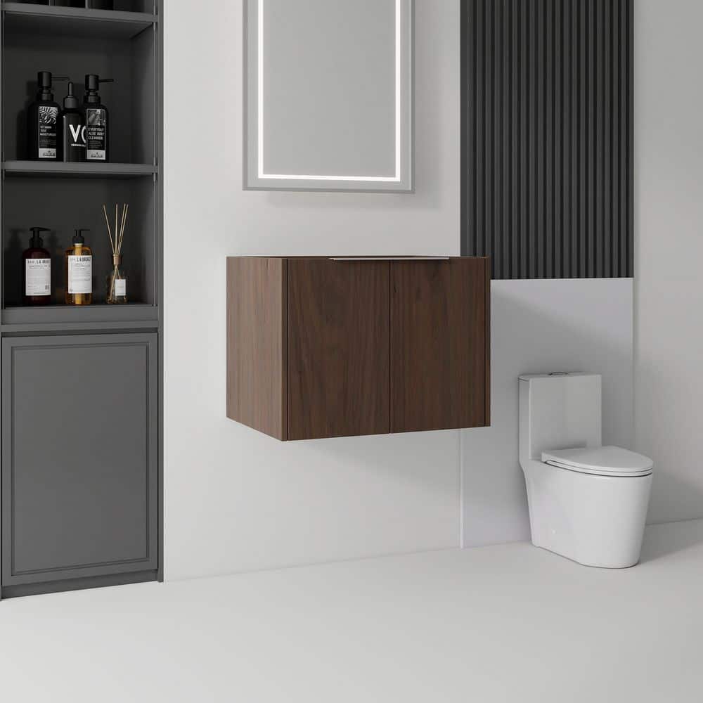 24 in. Bath Vanity Cabinet without Top in Brown with Double Doors, Interior Storage price history on PriceWatchPro