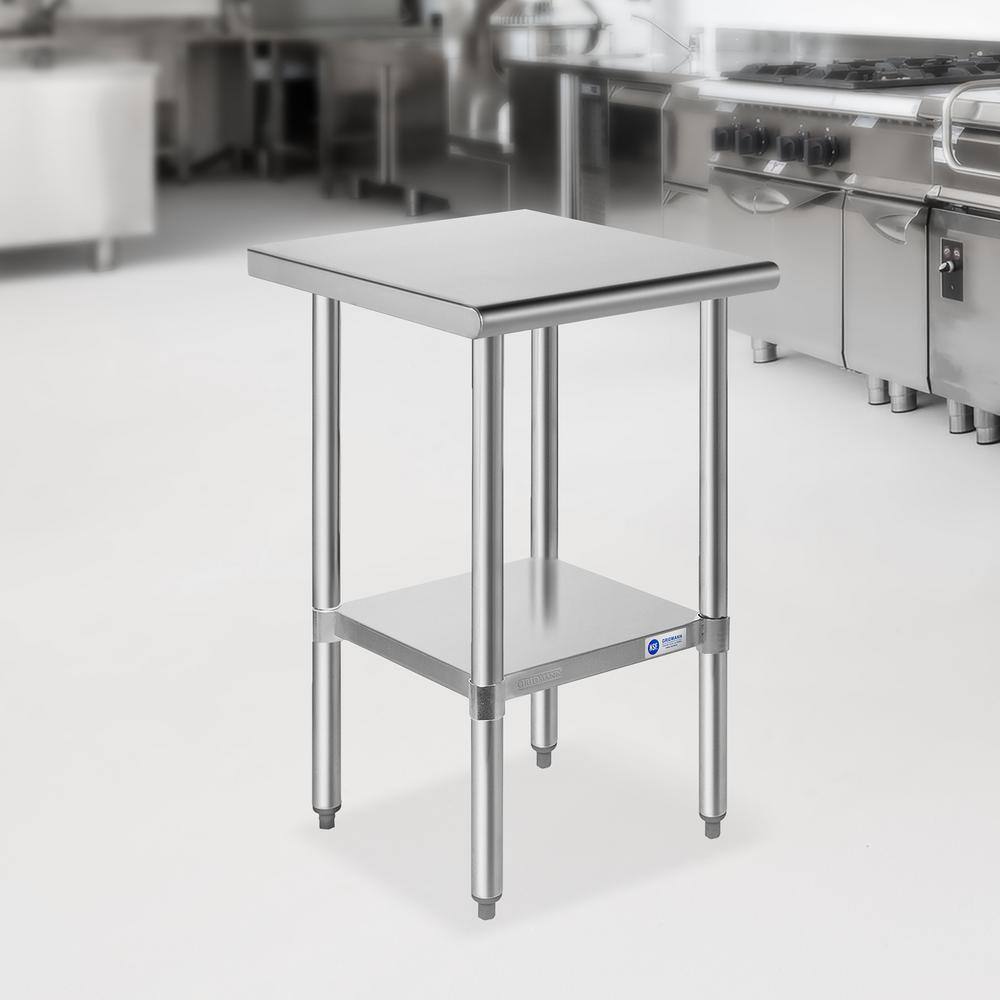 GRIDMANN 18 x 24 Inch Stainless Steel Commercial Prep Table with Undershelf