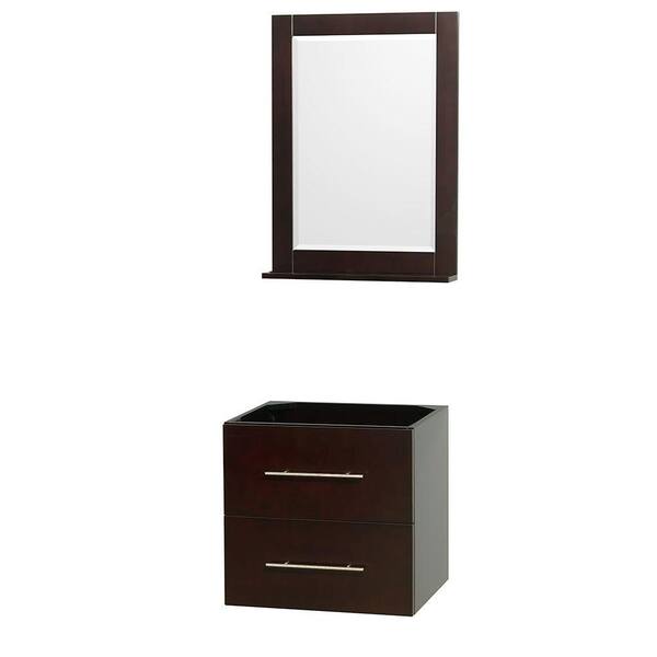 Wyndham Collection Centra 23 in. Vanity Cabinet with Mirror in Espresso