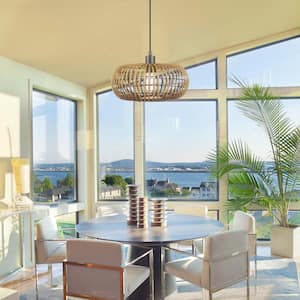 Trancoso 1-Light Rattan Shade Pendant Light