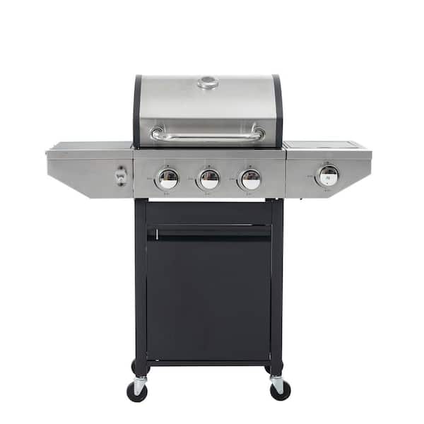 Runesay 3-Burner Portable Tabletop Propane Gas Grill in Black