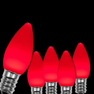 OptiCore C7 LED Red Smooth/Opaque Christmas Light Bulbs (25-Pack)