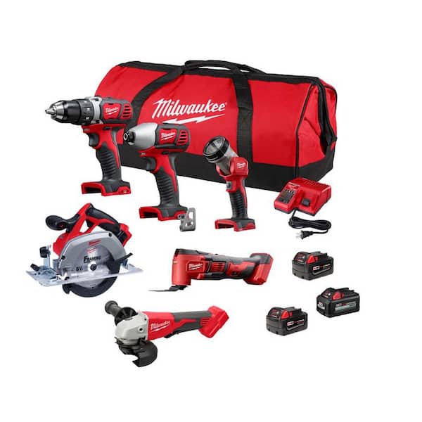 M18 18-Volt Lithium-Ion Cordless Combo Kit (6-Tool) w/ 3-Batteries, Charger & Tool Bag