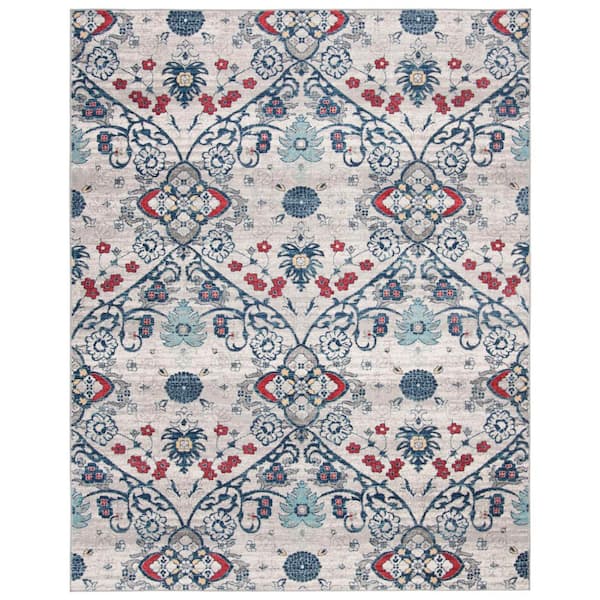 SAFAVIEH Brentwood Navy/Gray 8 ft. x 10 ft. Floral Area Rug