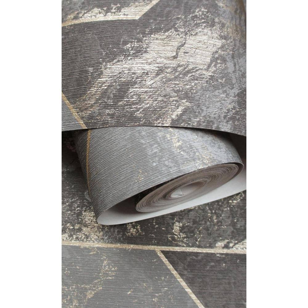 Charcoal Geometric Marble Non-Woven Non-Pasted Wallpaper