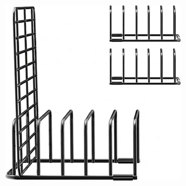 Iron Wire Black Cutting Board Holder Rack Kitchen Cabinet Countertop Bakeware Organizer 2-Pack