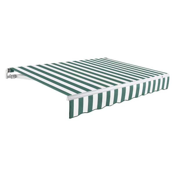 AWNTECH 18 ft. Maui Right Motorized Patio Retractable Awning (120 in. Projection) Forest/White