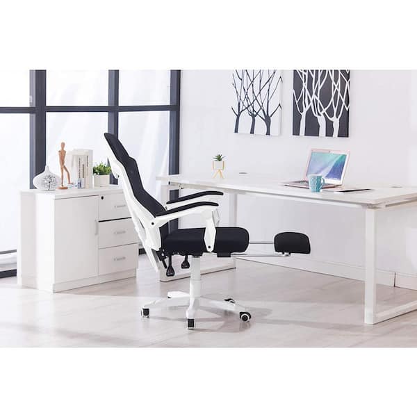 Adjustable Office Chair Executive Swivel Fabric Mesh Chair Desk Chair White