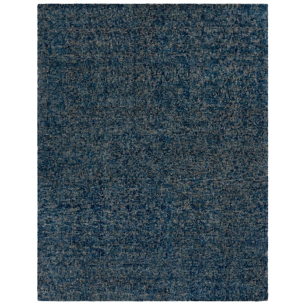 Gabbeh 8 ft. x 10 ft. Dark Blue/Beige Solid Area Rug