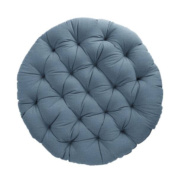 1101Design 44 in. x 4 in. Indoor Round Papasan Cushion in Sunbrella Spectrum Denim HD724231NSPP